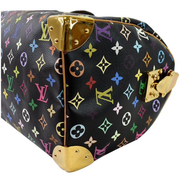 LOUIS VUITTON Speedy 40 Monogram Multicolor Satchel Bag Black