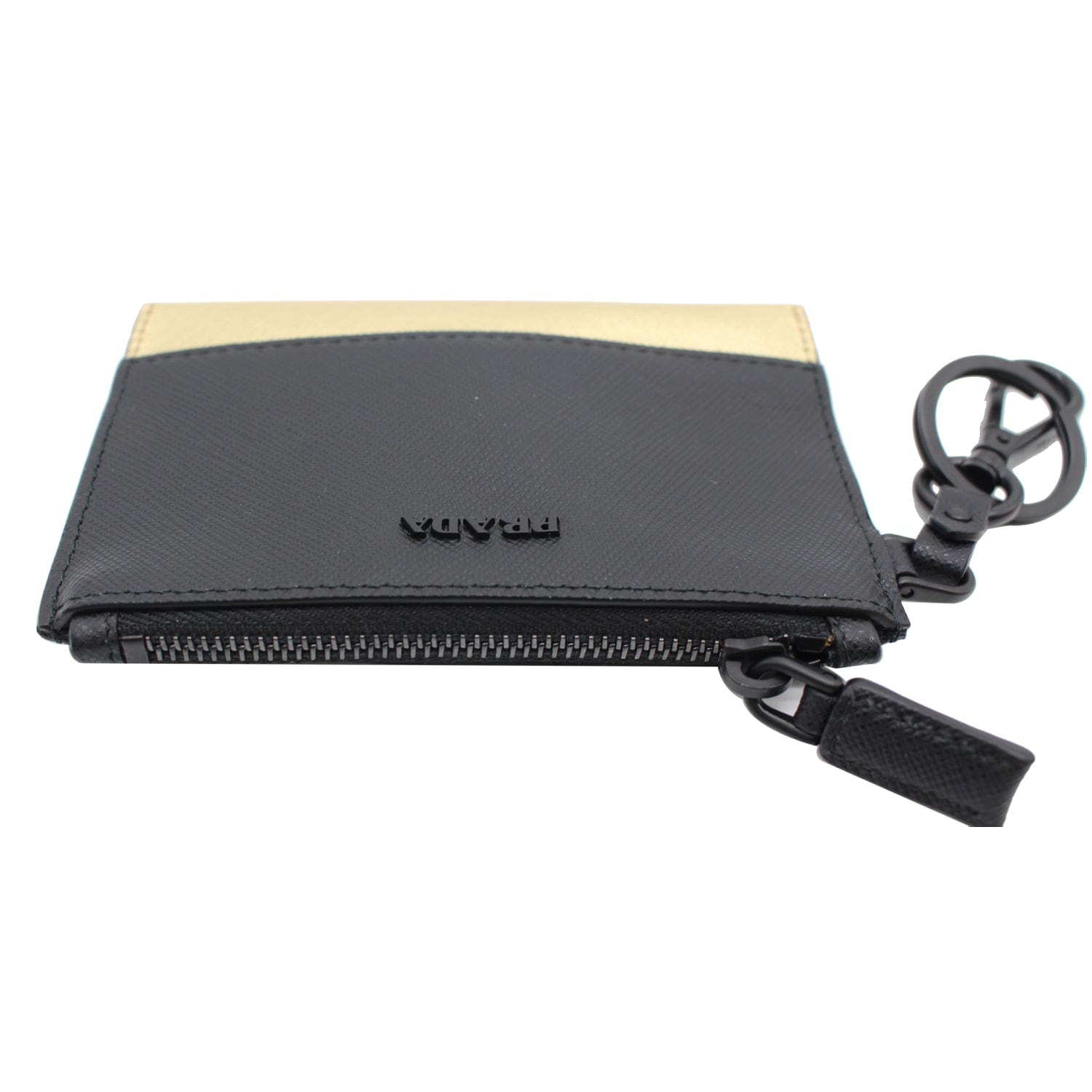 PRADA Saffiano Leather Key Case Holder Black - Final Sale
