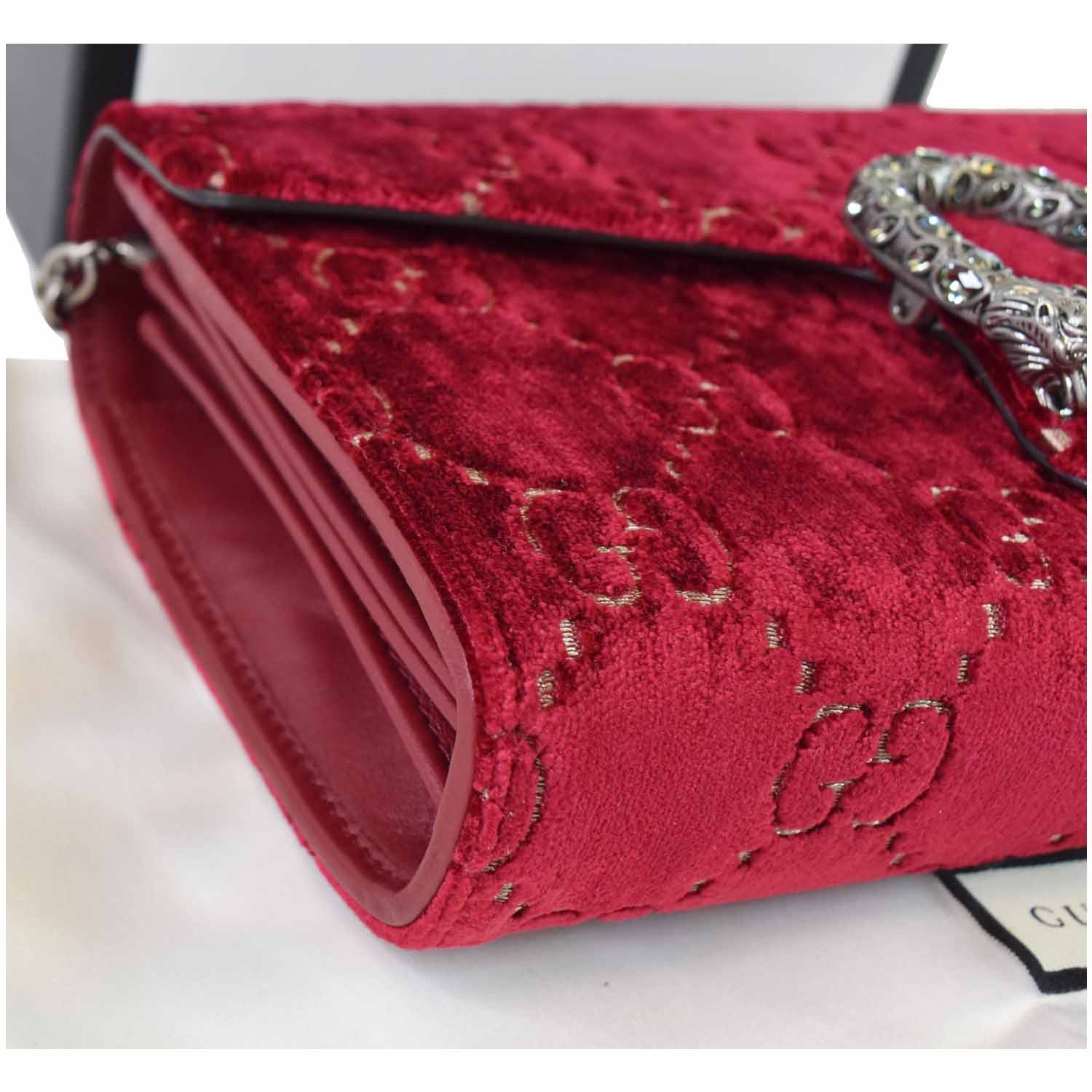 Gucci Dionysus Bag GG Velvet Mini Red 6541774
