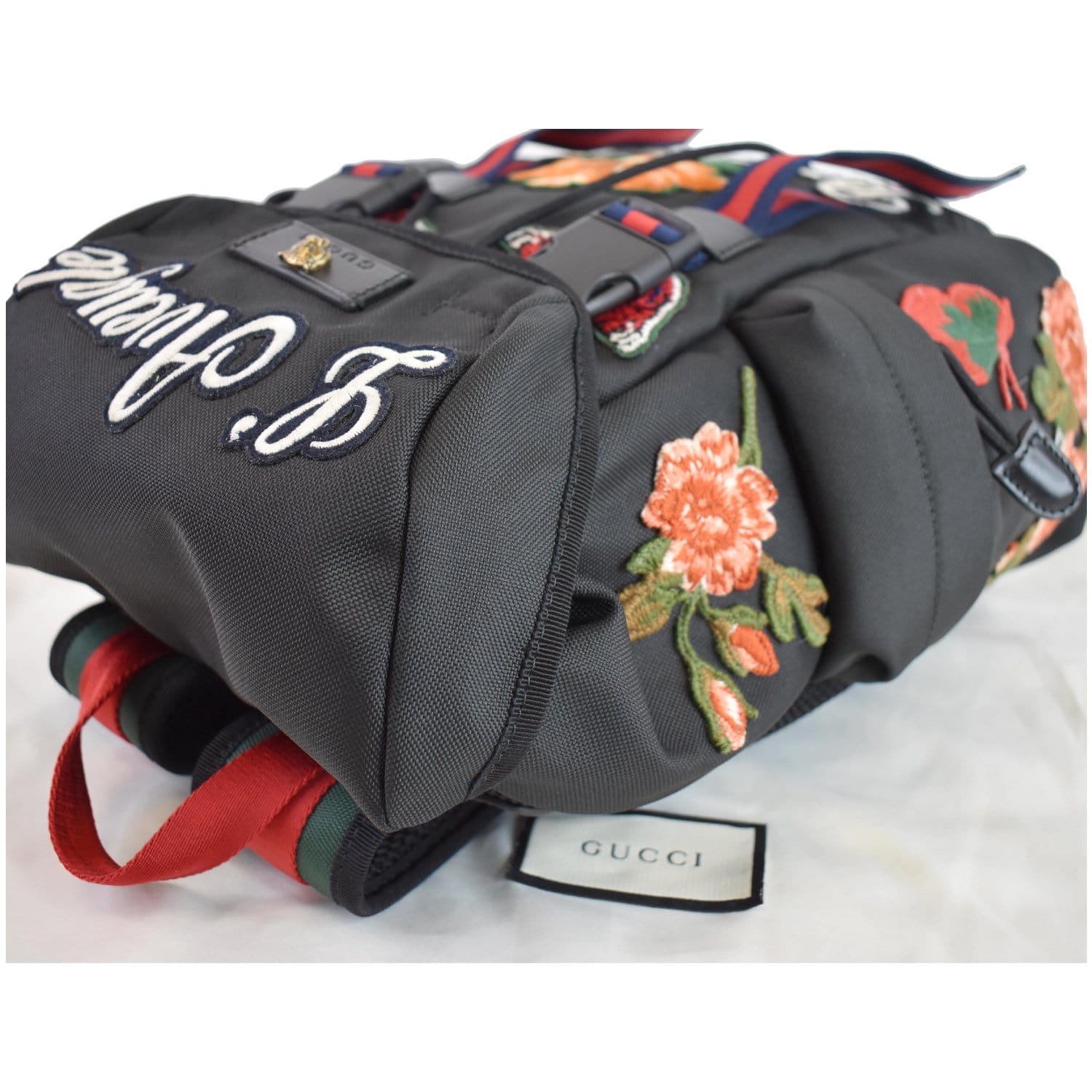 nærme sig Modig Revolutionerende GUCCI Techno Embroidery Fabric Backpack Bag Black 478327 - 25% OFF