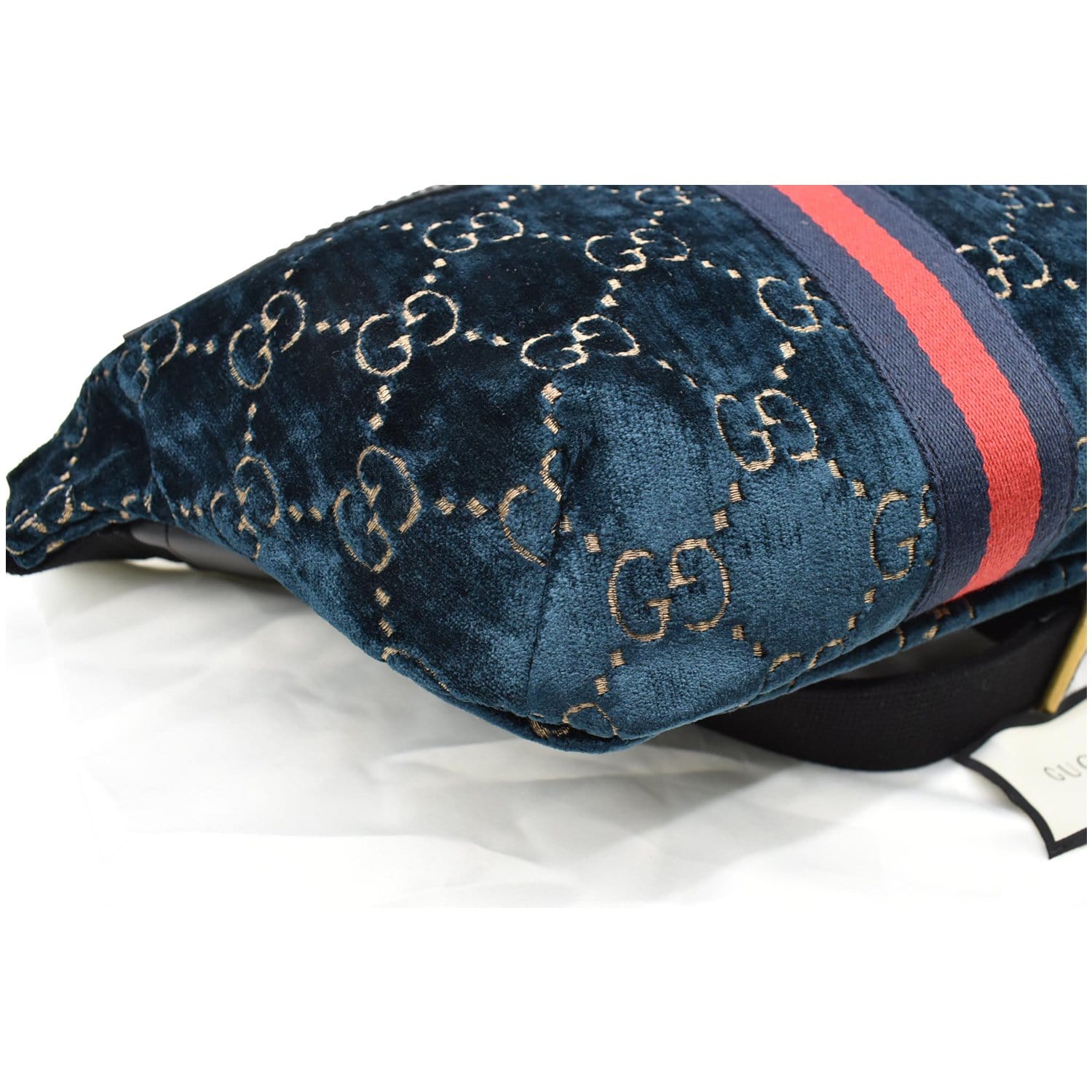 Navy Blue Velvet Bumbag 