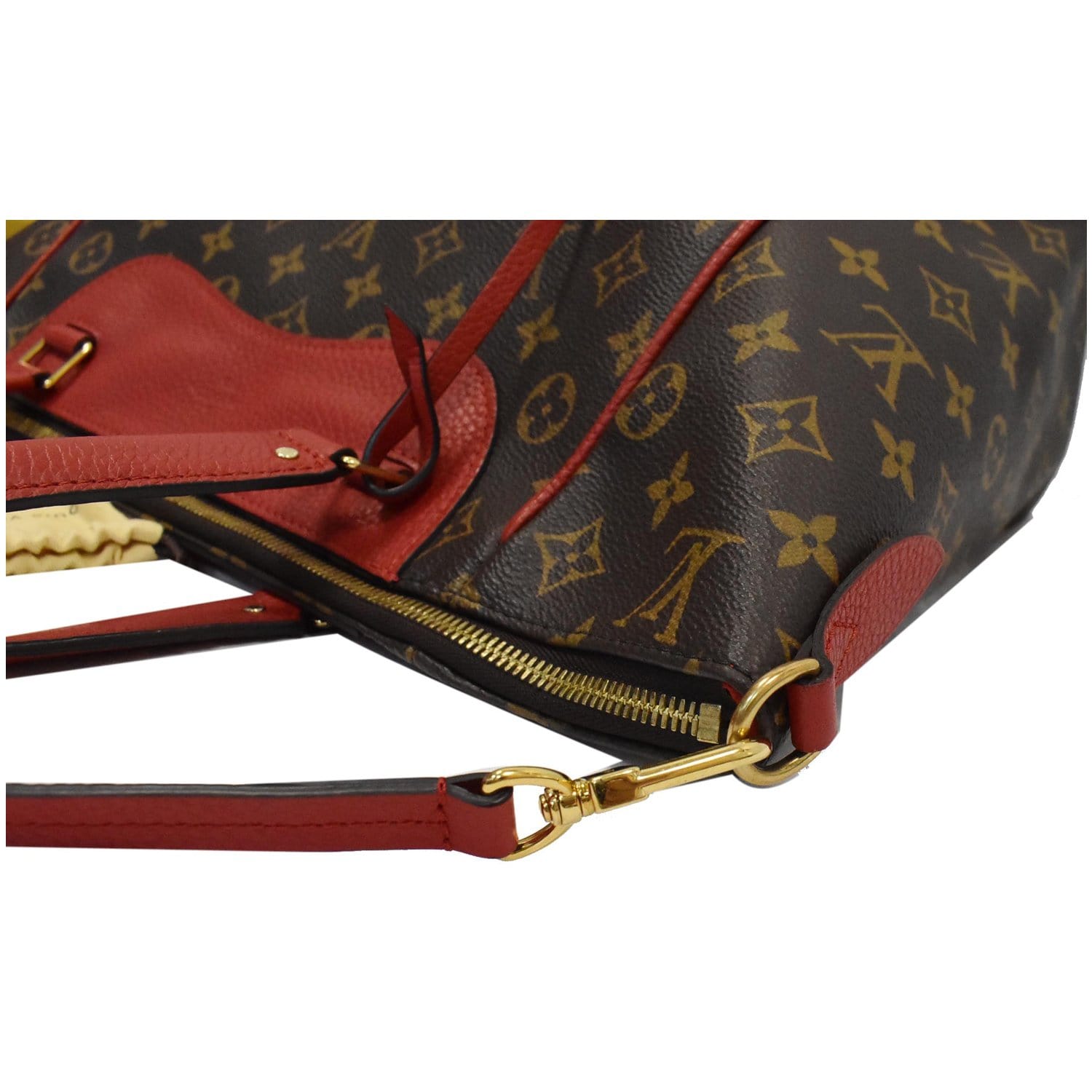 Louis Vuitton LV Padlock Bracelet Red Leather. Size 19