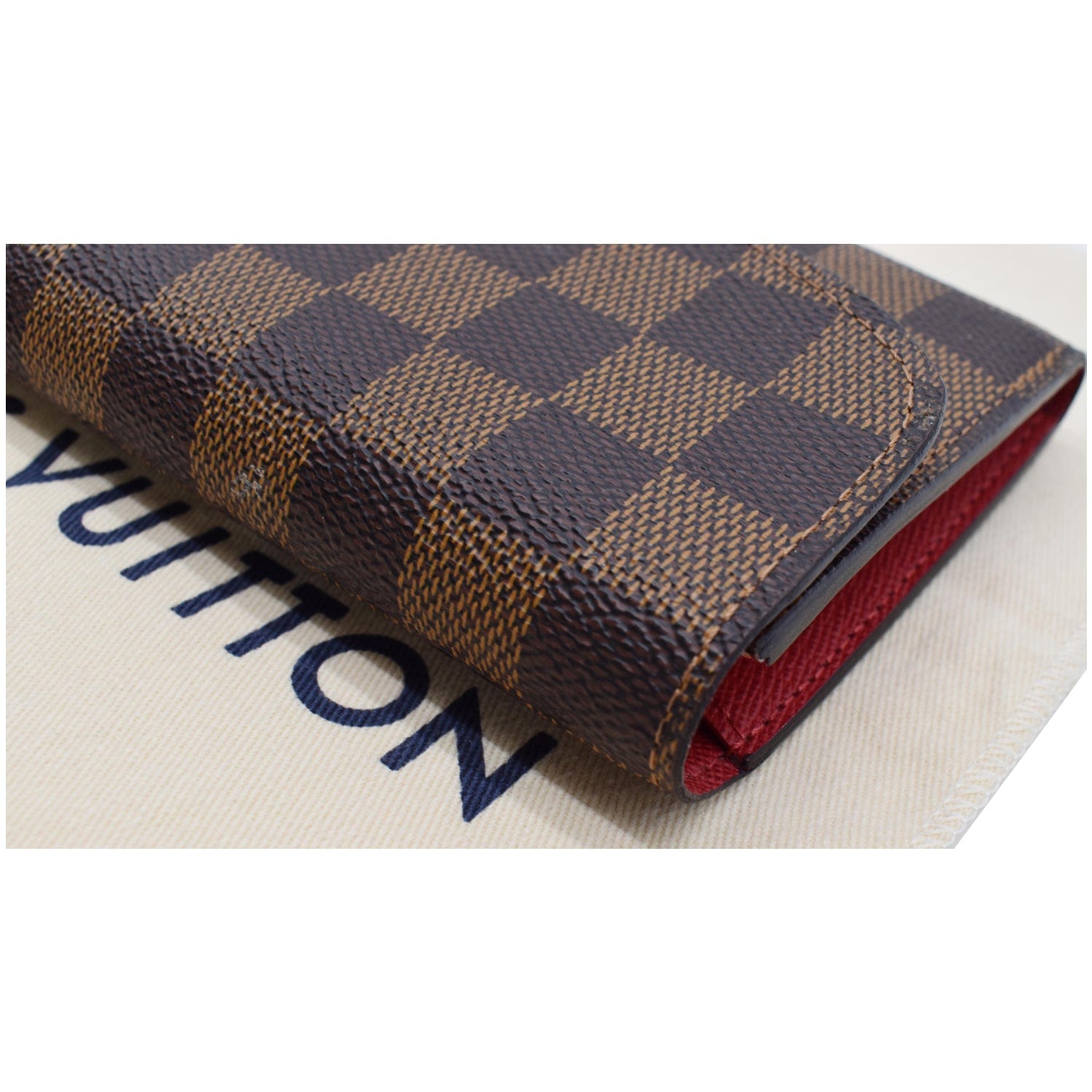 Louis Vuitton Brown, Pattern Print Damier Ebene Porto Cult Compact Wallet