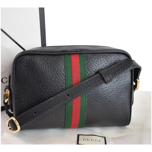 Gucci Ophidia Mini GG Web Leather Crossbody Bag Black backside