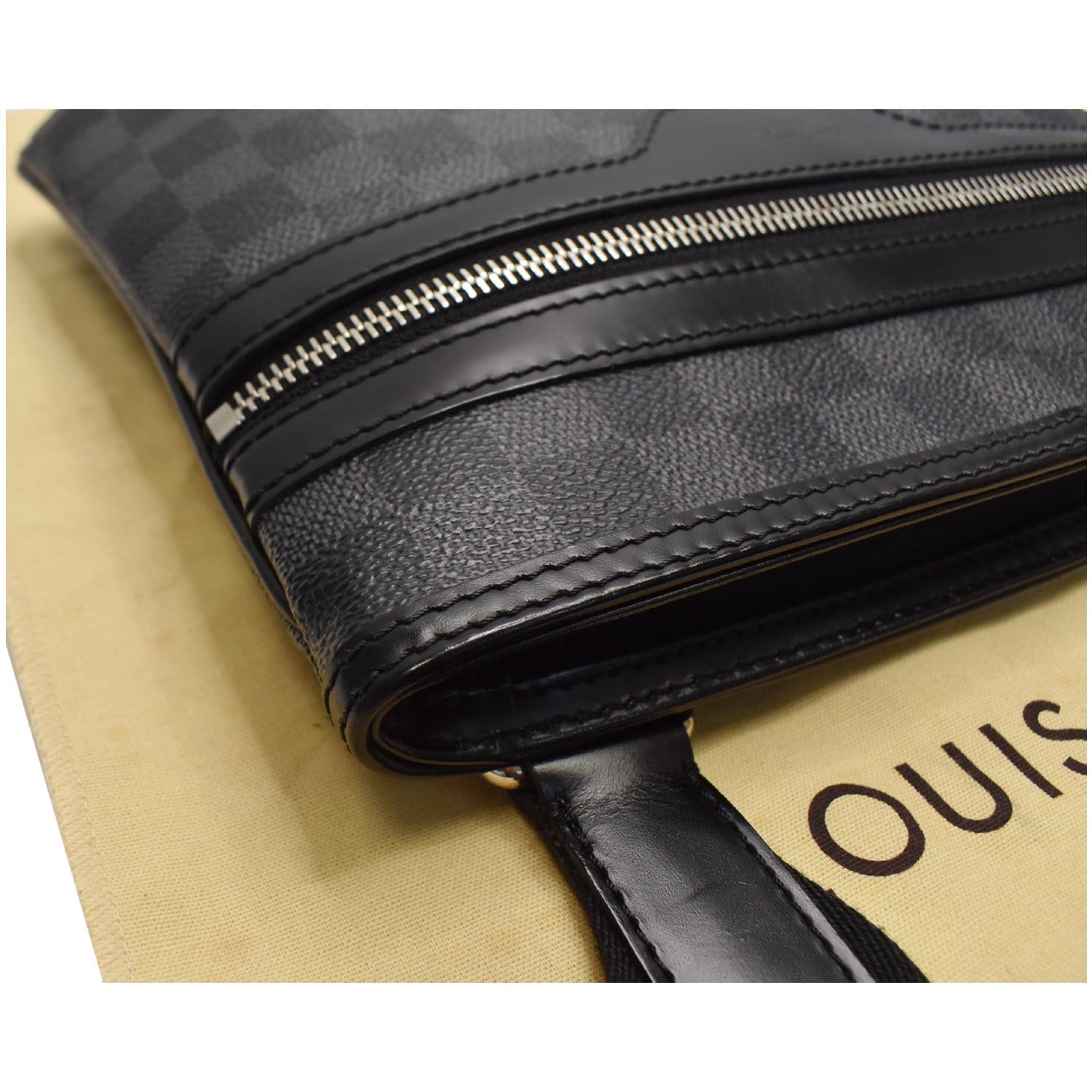 $1900 Louis Vuitton Black Damier Graphite Thomas Messenger Bag - Lust4Labels