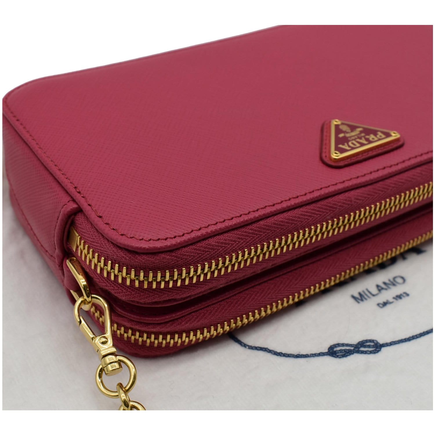 Prada, Bags, Authentic Prada Saffiano Mini Crossbody Pink Gold Hw
