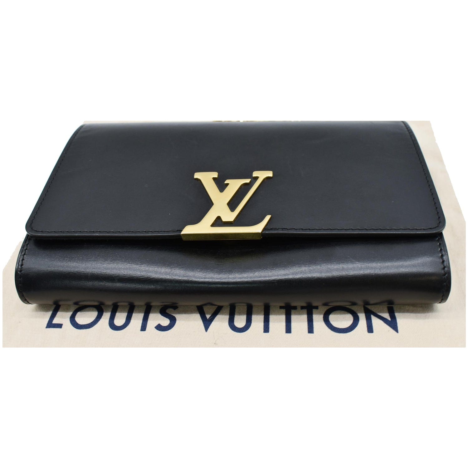 Louis Vuitton Black Calfskin Leather Chain Louise GM Bag - Yoogi's