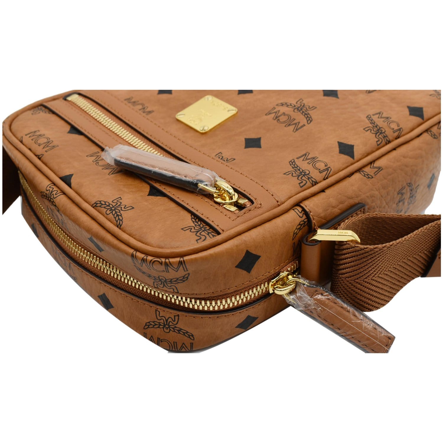 Cognac Brown Mini Crossbody Bag Man Canvas Messenger With 