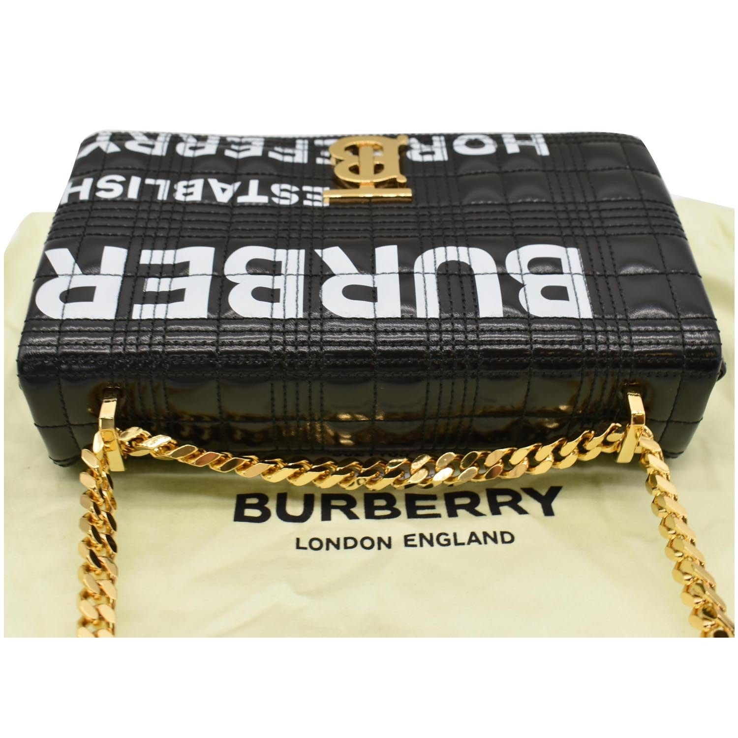 BURBERRY: cotton bag with Horseferry print - Black