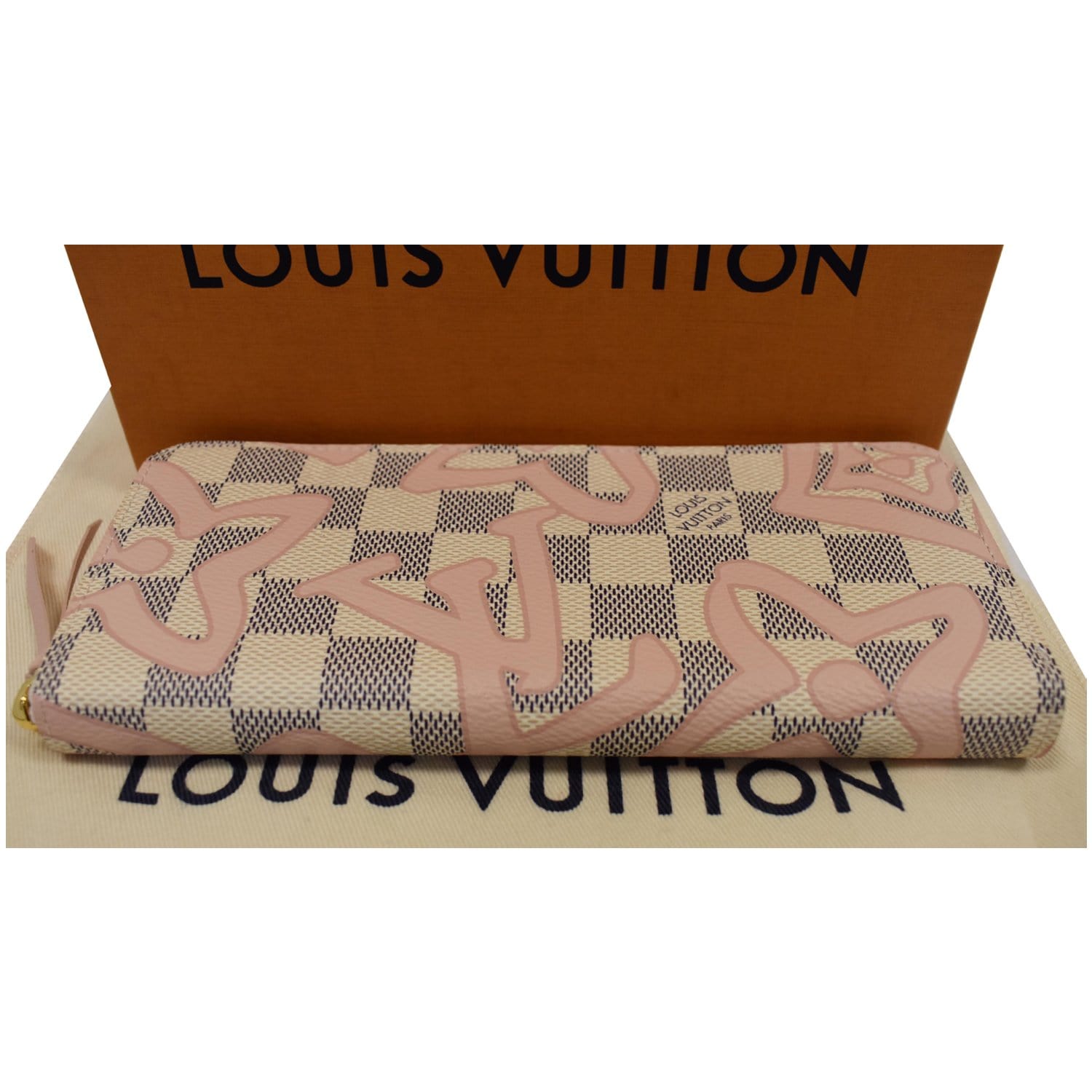 Louis Vuitton Wallet Clemence Damier Azur Summer Trunk Collection  White/Blue/Pink in Coated Canvas with Gold-tone - US