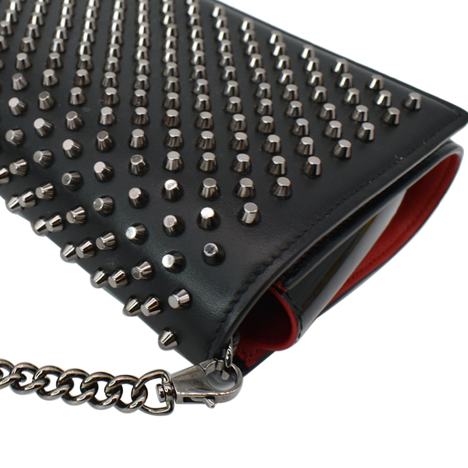 Christian Louboutin Paloma Studded Leather Chain Clutch Bag