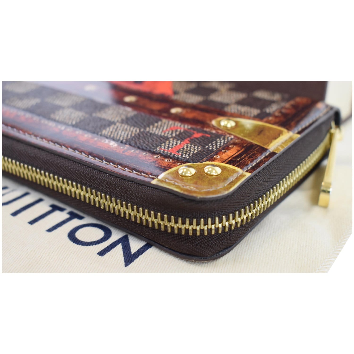 Authentic Louis Vuitton Damier Sequins Zippy Wallet Black Long