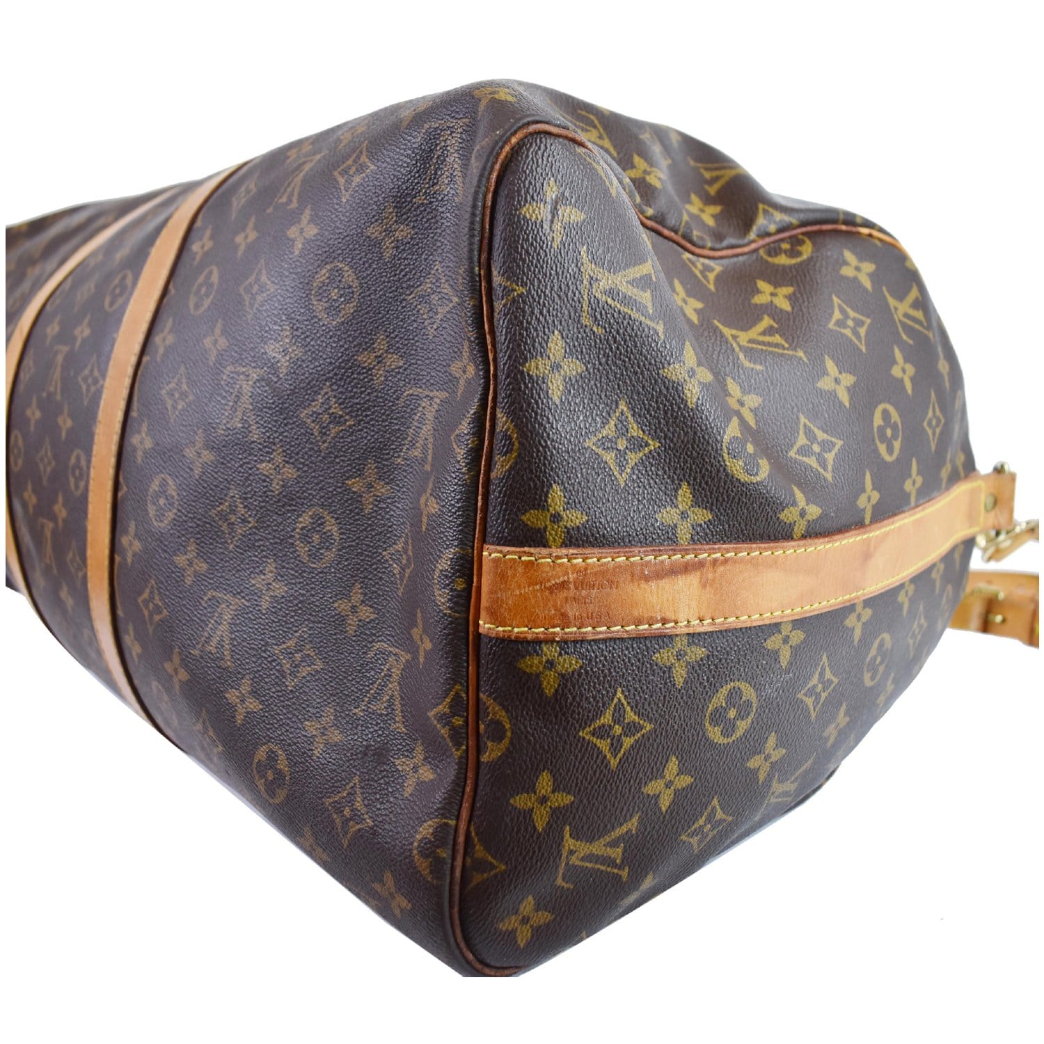 Brown Louis Vuitton Monogram Keepall Bandouliere 55 Travel Bag