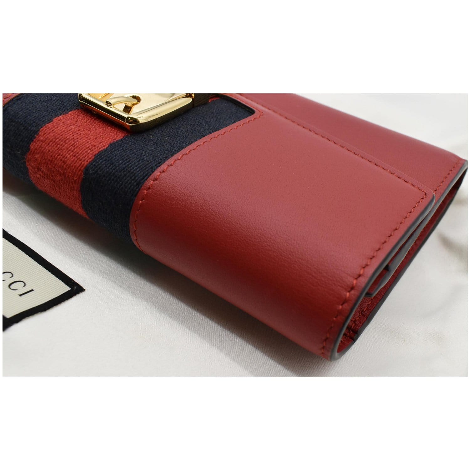 Sylvie leather wallet Gucci Red in Leather - 25967941