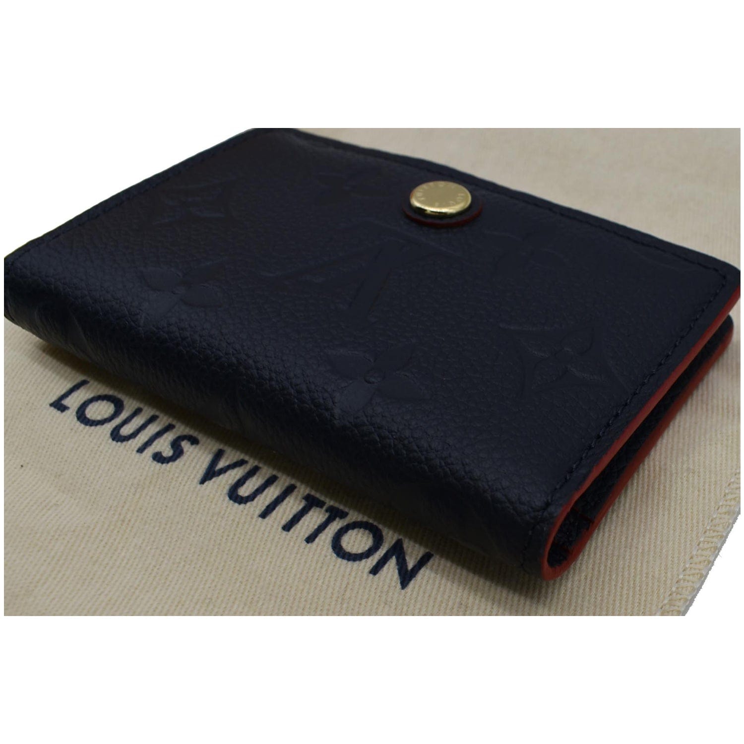 ✨Auth LOUIS VUITTON Zoe Monogram Empreinte Leather Mini Wallet Marine Rogue  Navy