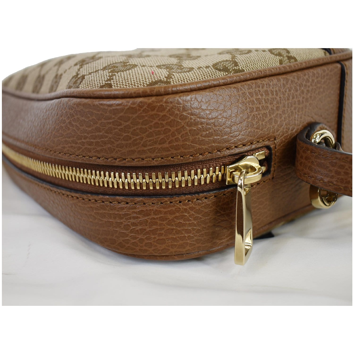 GUCCI Small Bree GG Leather Crossbody Bag Beige 449241