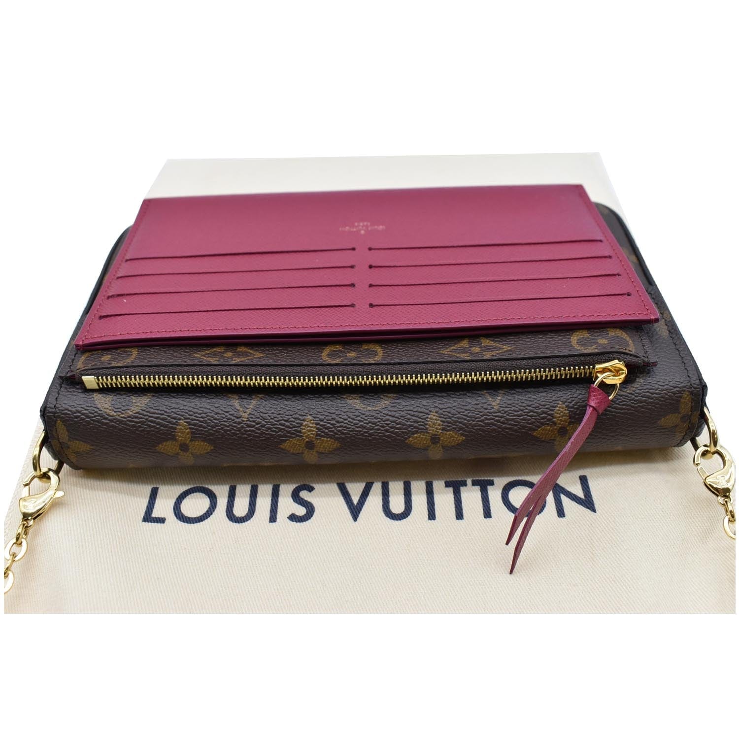 Authentic Louis Vuitton LV Monogram Logo Pink Felicie Pochette Insert Case  Pouch