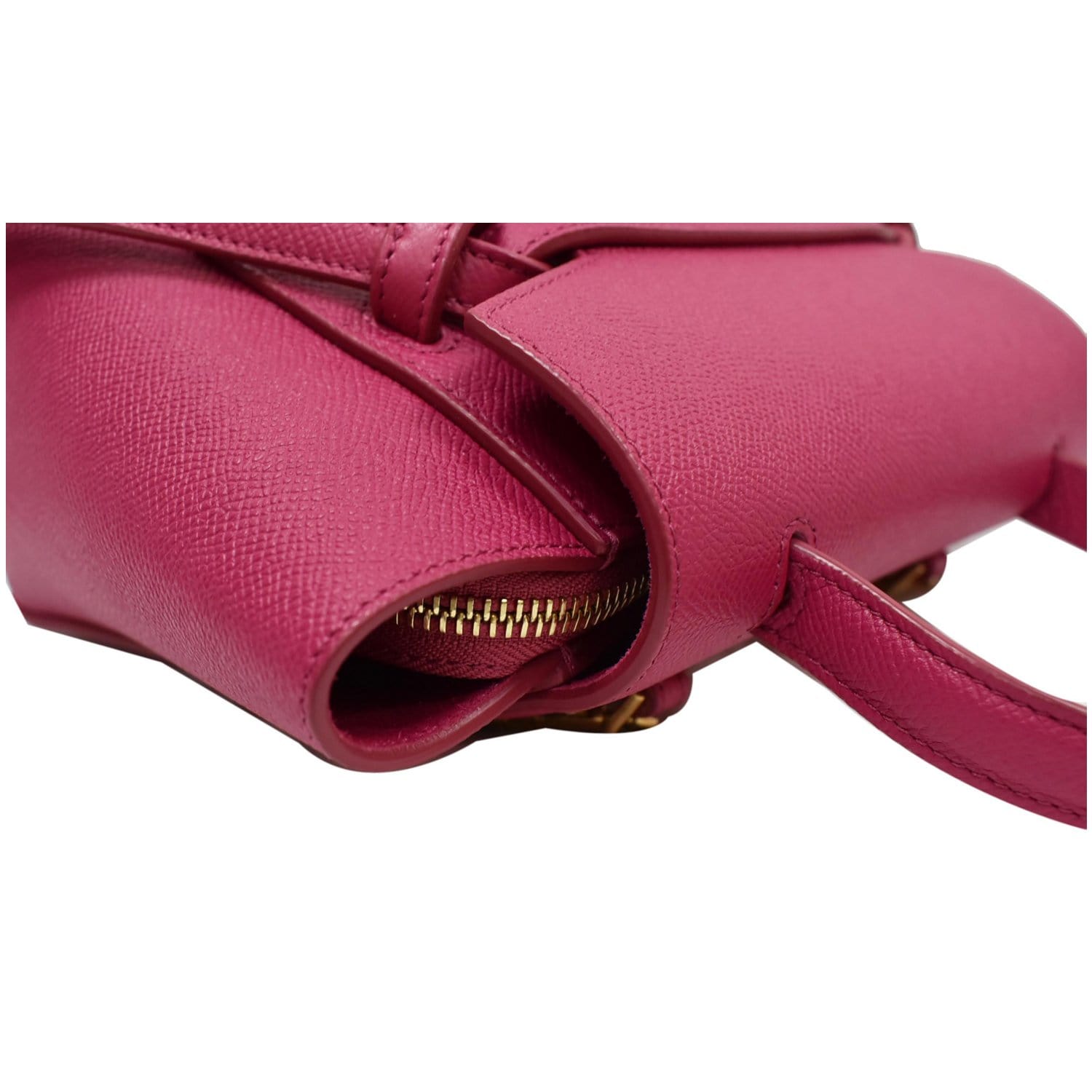 CELINE Nano Belt Grained Calfskin 2Way Shoulder Bag Light Pink