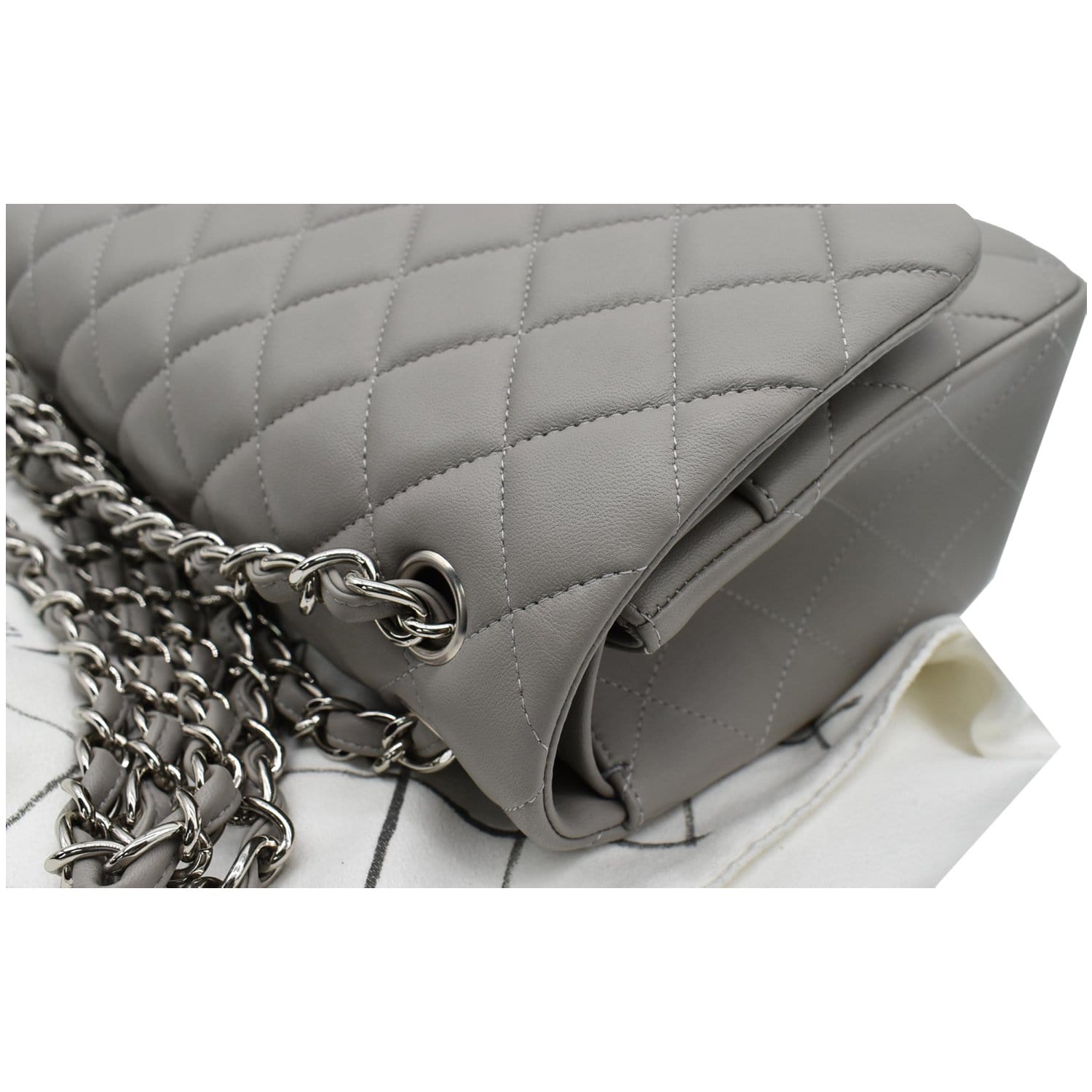 Chanel 2022 Classic Jumbo Lambskin Double Flap Bag - Grey Shoulder Bags,  Handbags - CHA905061