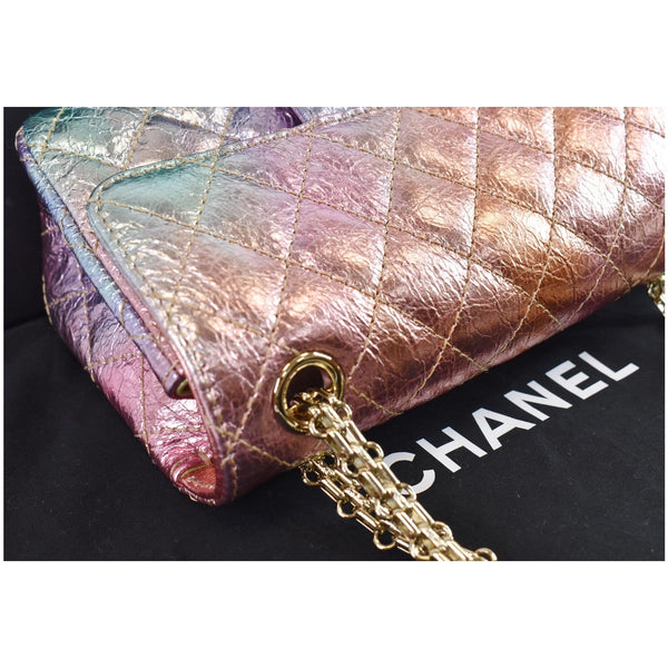 CHANEL Mini Reissue 2.55 Flap Rainbow Metallic Quilted Shoulder Bag Multicolor