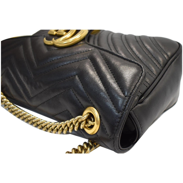 Gucci GG Marmont Small Crossbody Bag - gold chain bag | DDH