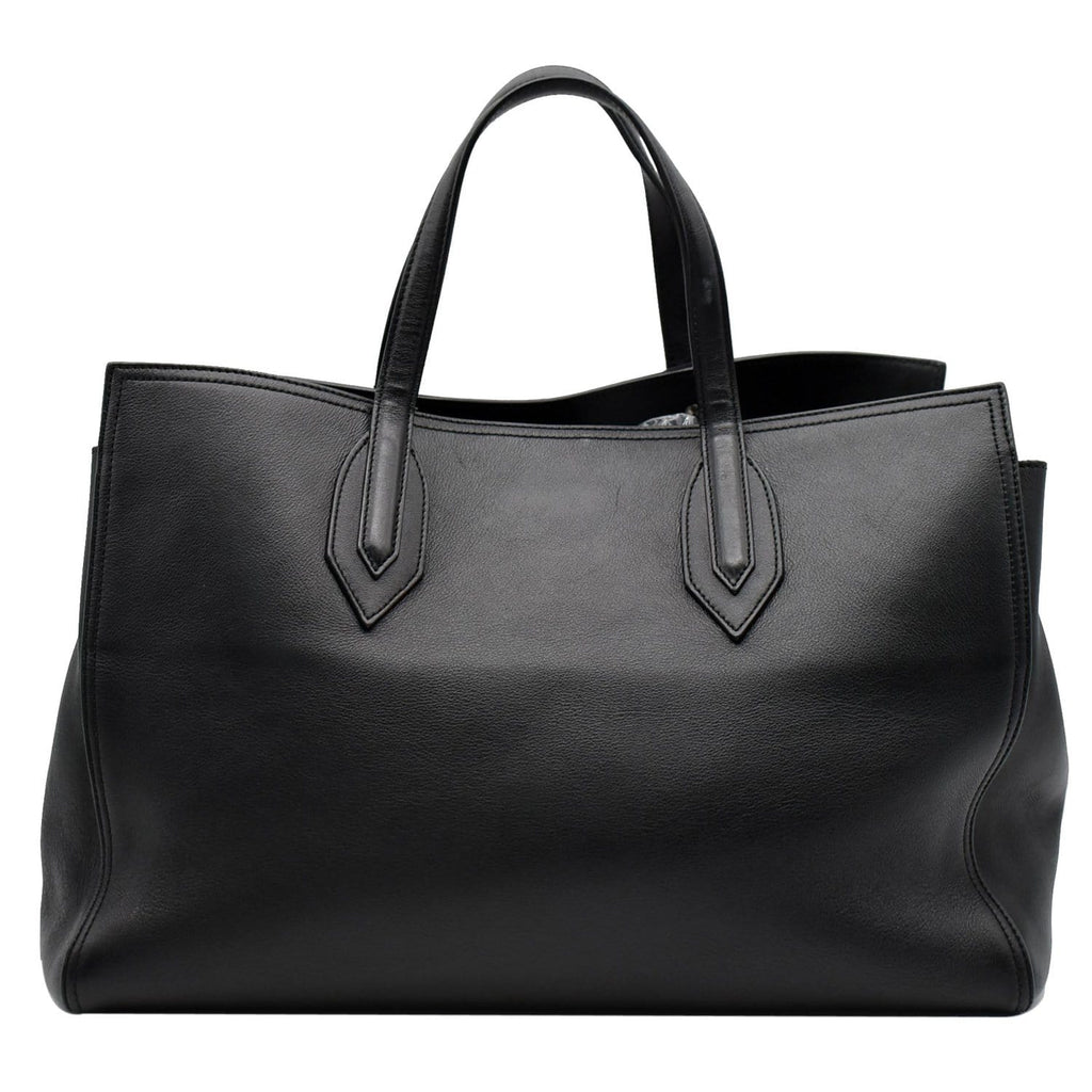 YVES SAINT LAURENT Amber Medium Leather Tote Bag Black