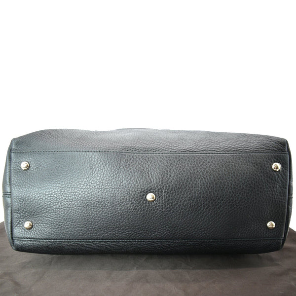 GUCCI Soho Tassel Pebbled Leather Tote Bag Black 282303 - sold