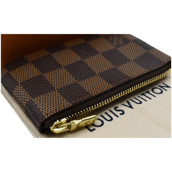 LOUIS VUITTON Pochette Key Cles Damier Ebene Coin Case Brown