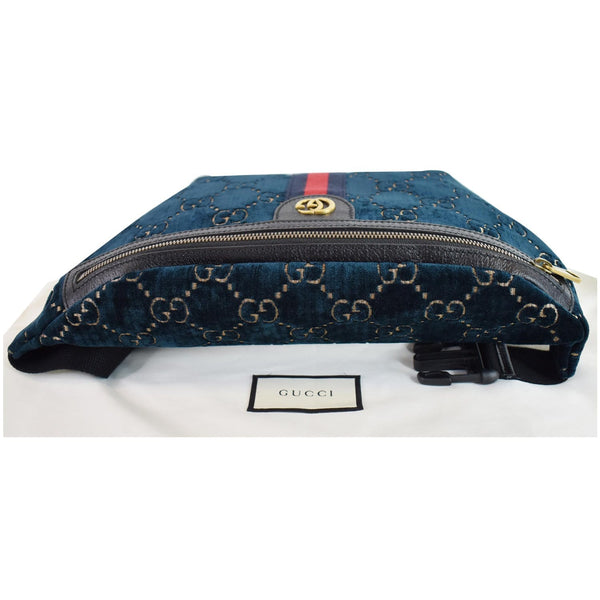 GUCCI GG Monogram Velvet Belt Bumbag Dark Blue 574968