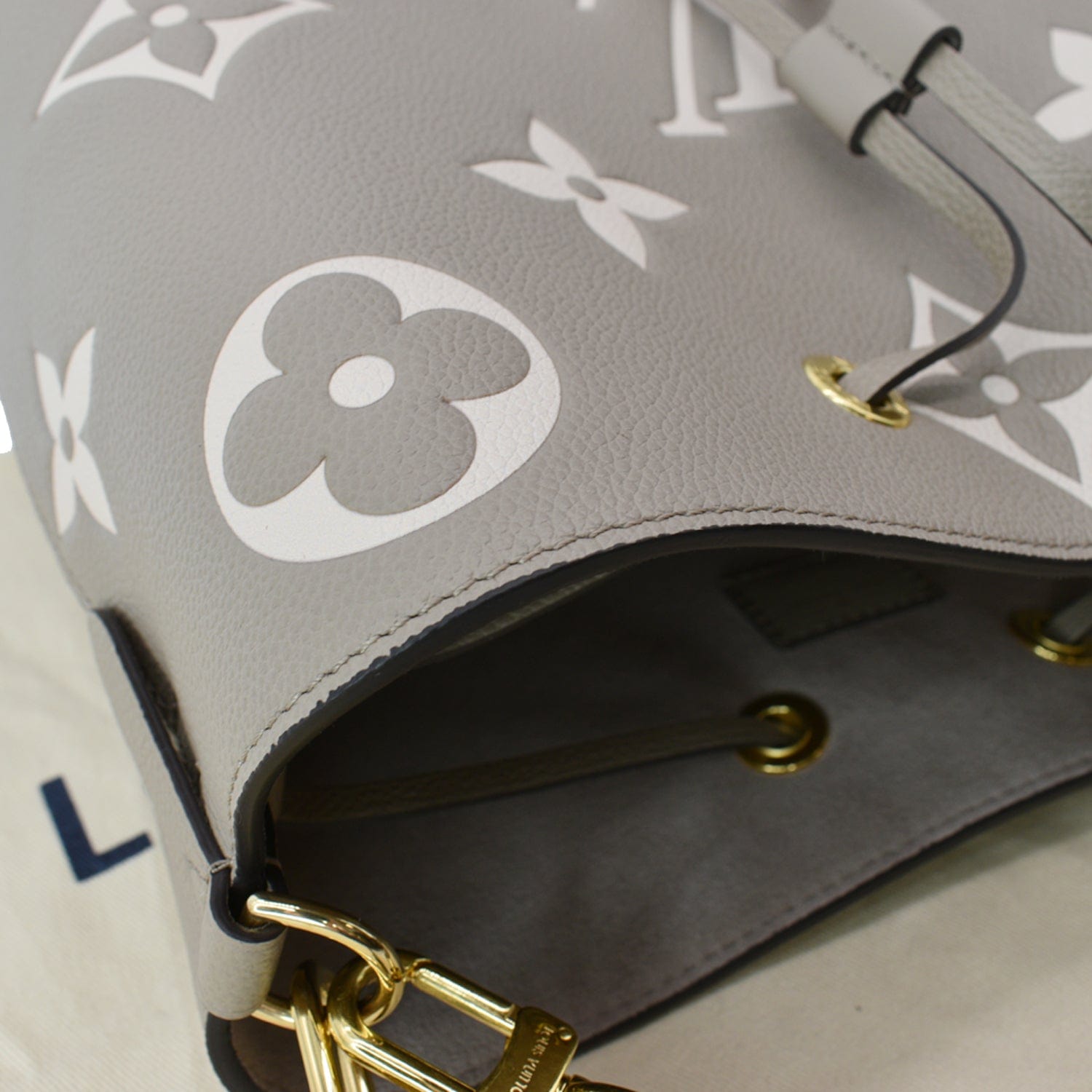 Louis Vuitton Torterelle/Cream Monogram Empreinte Leather NeoNoe MM Bag  Louis Vuitton