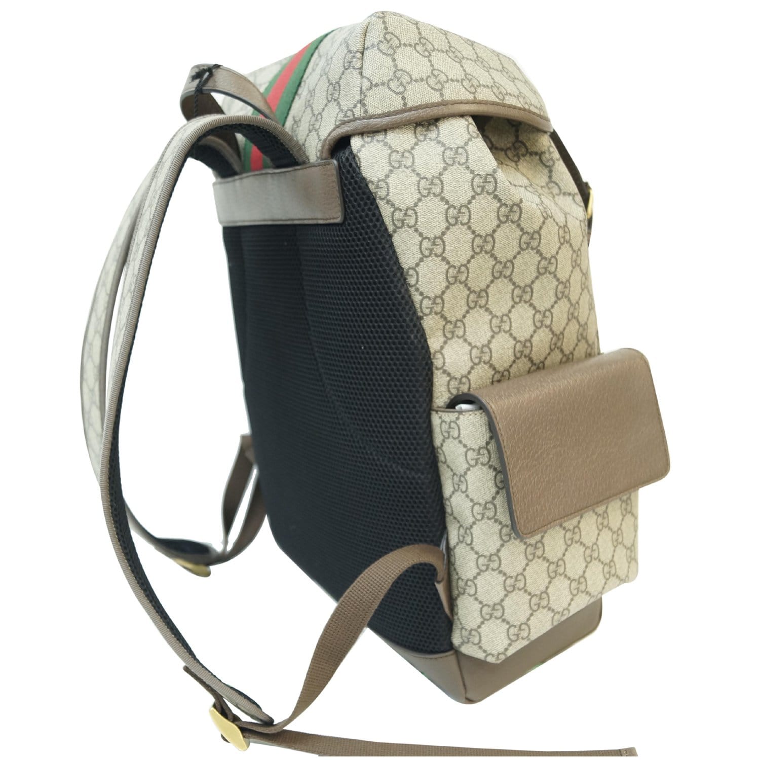 Ophidia GG medium backpack in beige and blue GG Supreme