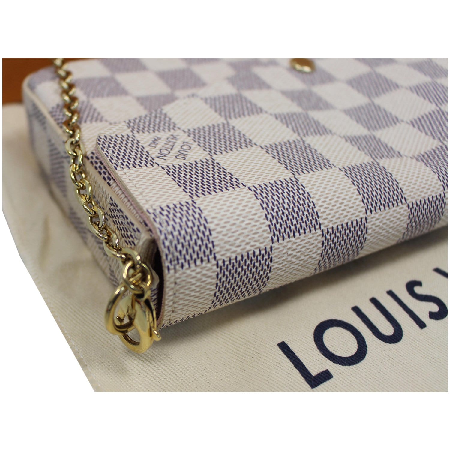 Louis Vuitton Damier Azur Pochette Felicie Chain Wallet