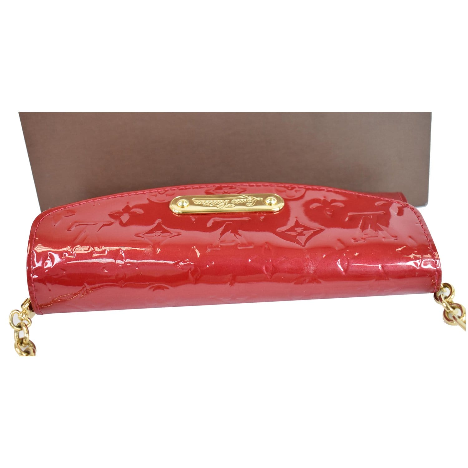 Louis Vuitton Red Monogram Vernis Sunset Boulevard Clutch Bag