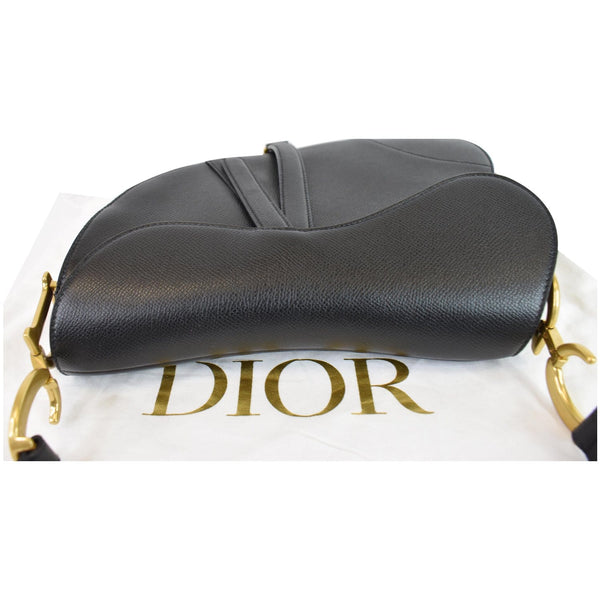 CHRISTIAN DIOR Saddle Leather Shoulder Bag Black