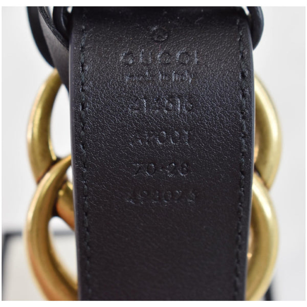 GUCCI Double G Buckle Leather Belt Black 414516