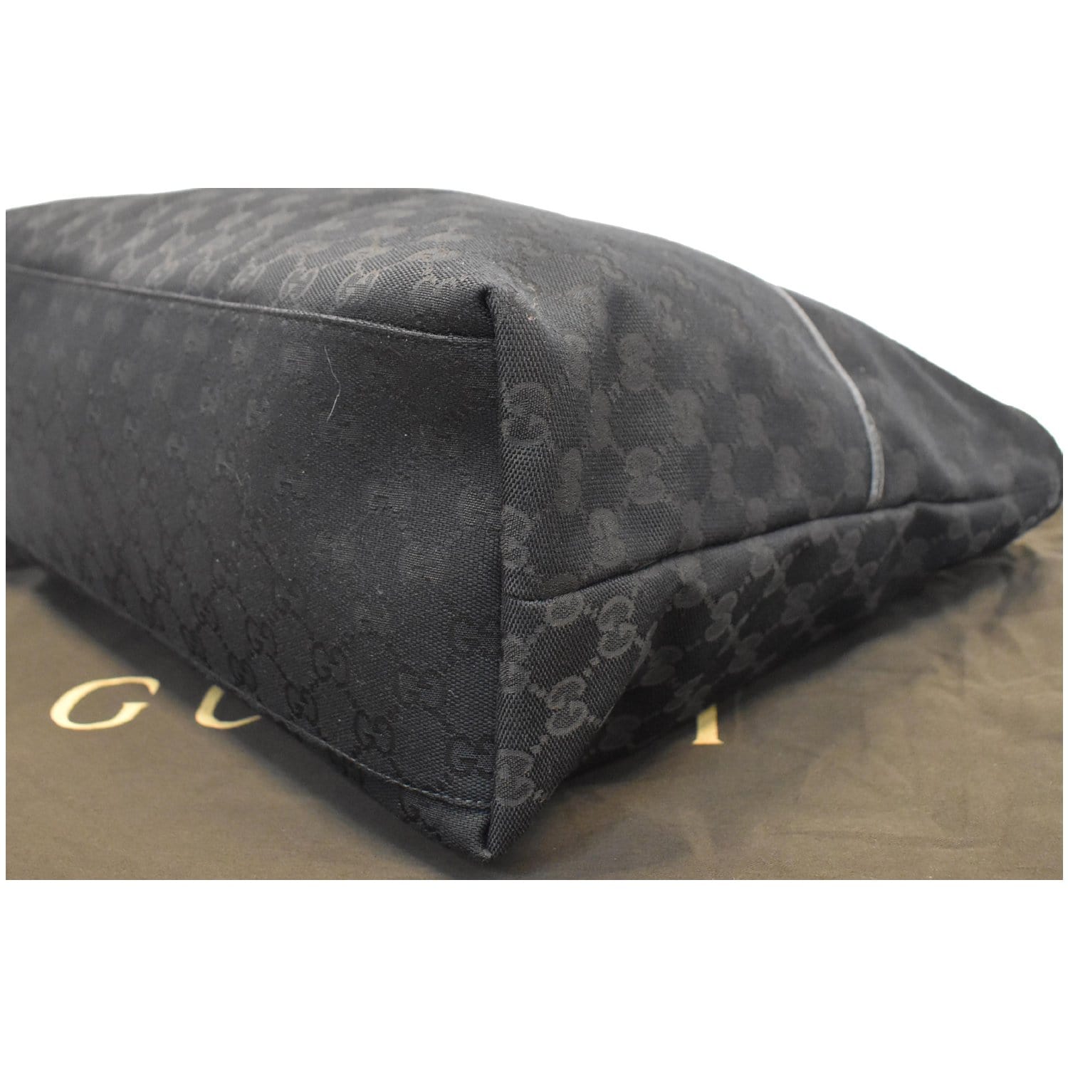 Gucci Black GG Monogram Canvas Shoulder Bag