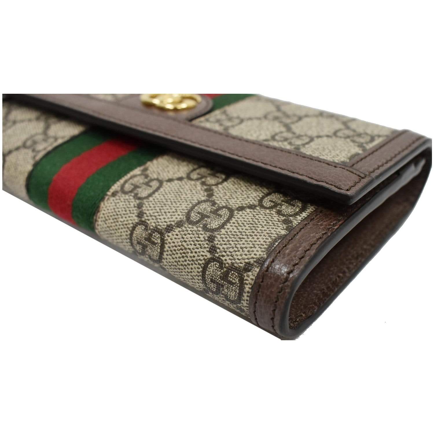 Gucci Beige/Red GG Supreme Canvas and Leather Mystic Cat Continental Wallet  Gucci