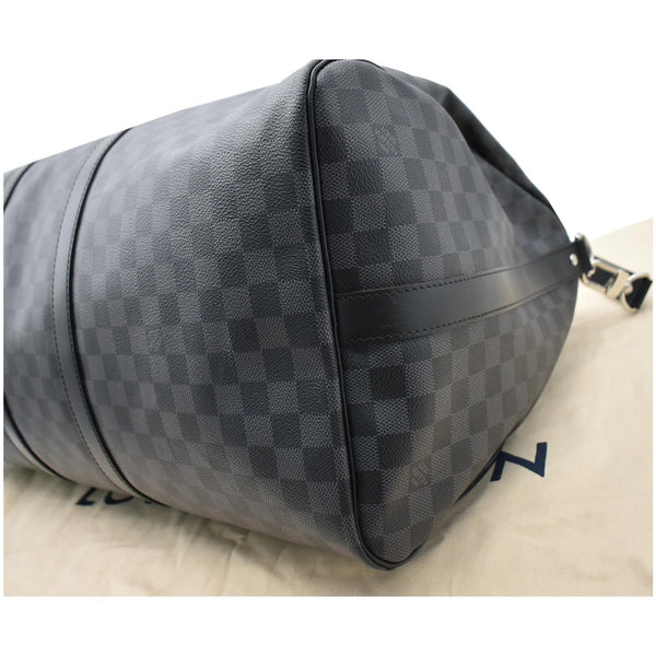 LOUIS VUITTON Keepall Bandouliere 55 Damier Graphite Travel Bag Black