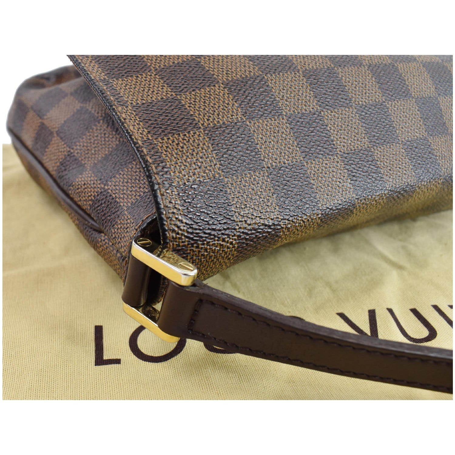 Louis Vuitton Musette Tango Short Damier Ebene Shoulder Bag Purse Leather  Brown
