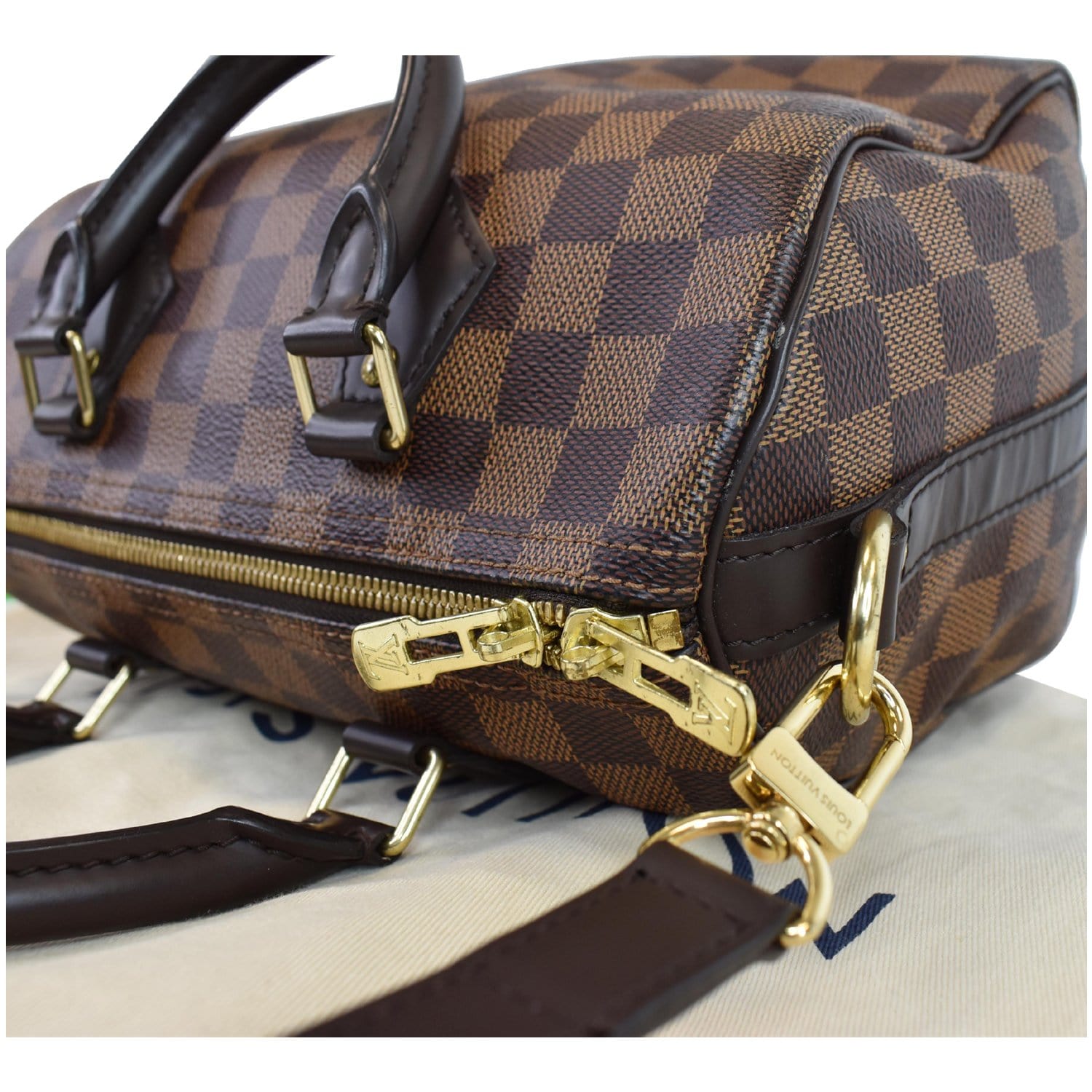 Speedy bandoulière cloth handbag Louis Vuitton Brown in Cloth - 31911483