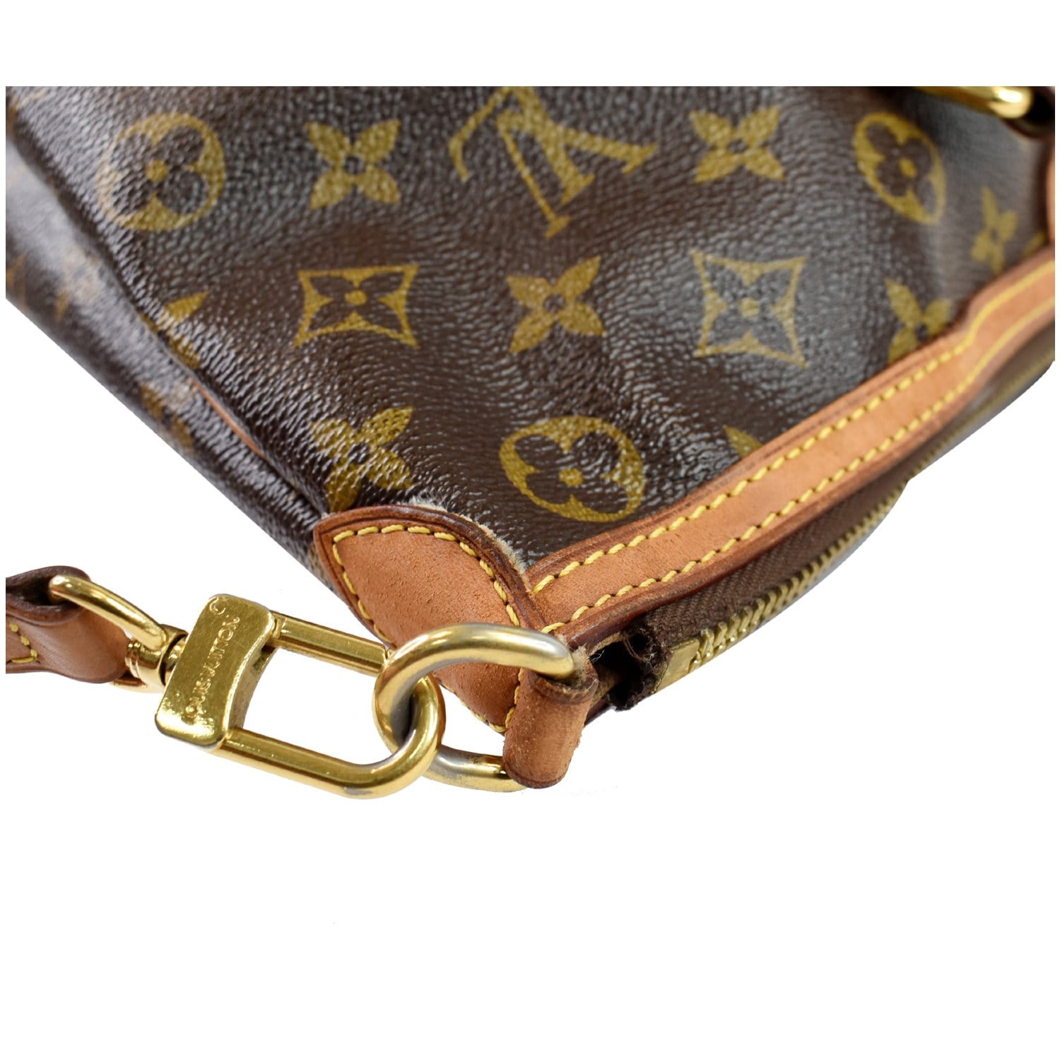 Louis Vuitton Palermo Handbag in Brown Monogram Canvas and Natural