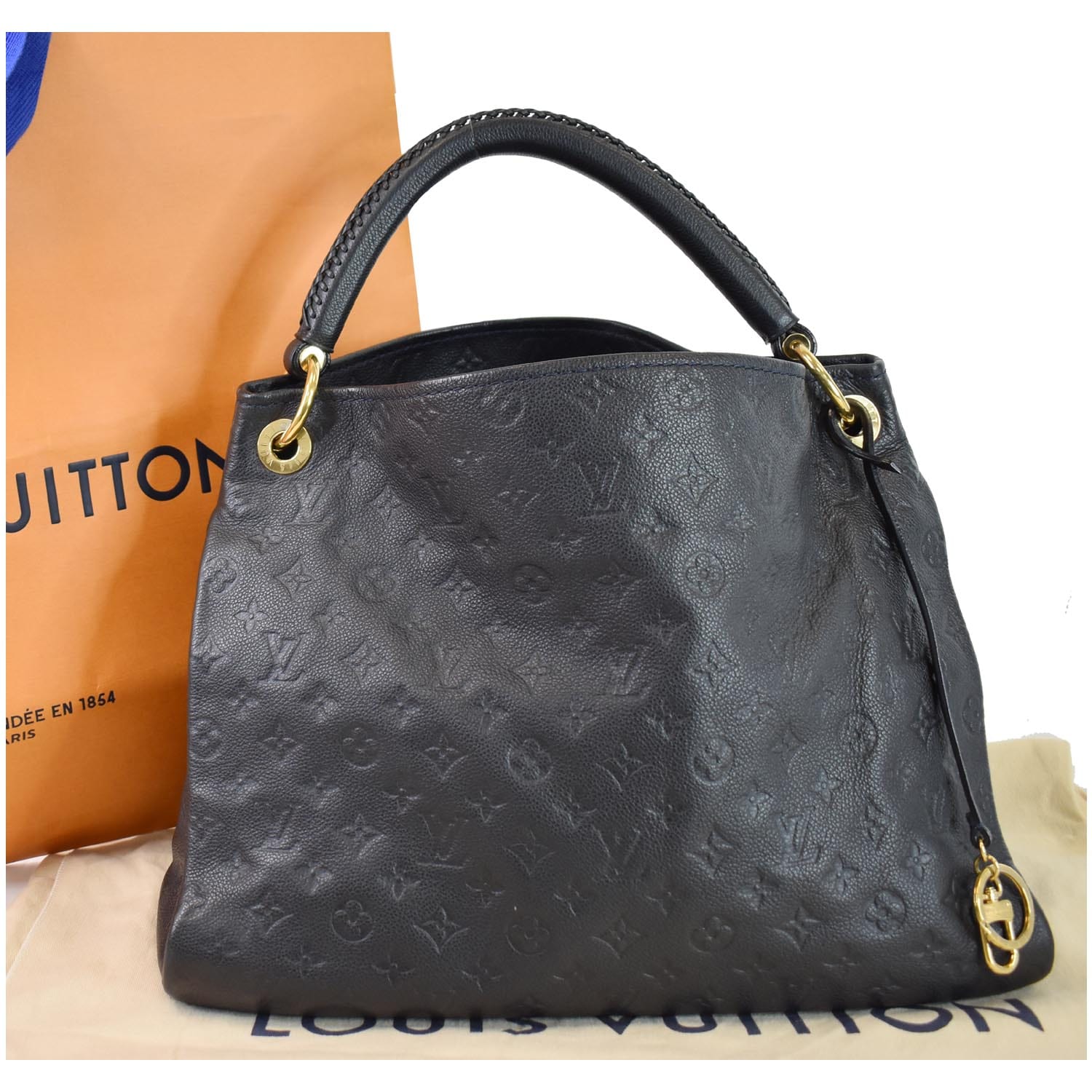 Handbags Louis Vuitton Artsy mm Monogram Empreinte Leather Dark Blue