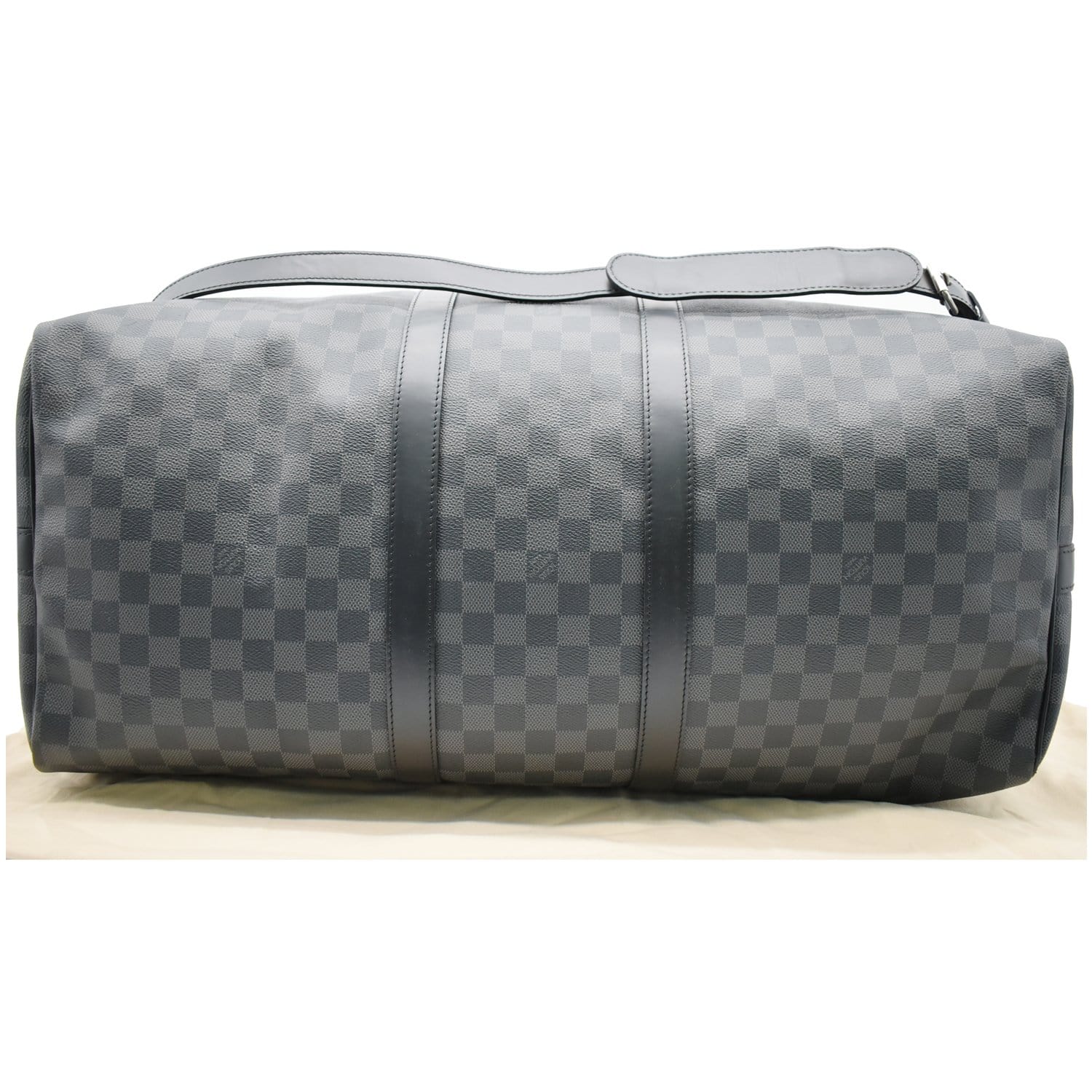 Pre-owned Louis Vuitton Bandouliere 55 Keepall Damier Graphite