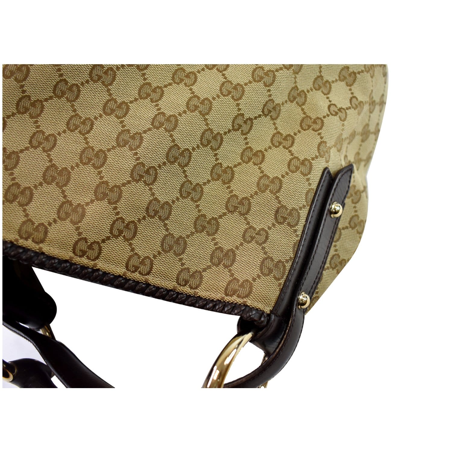 Gucci Hobo Large Leather GG Web Cream Shoulder Bag GG-0928P-0008
