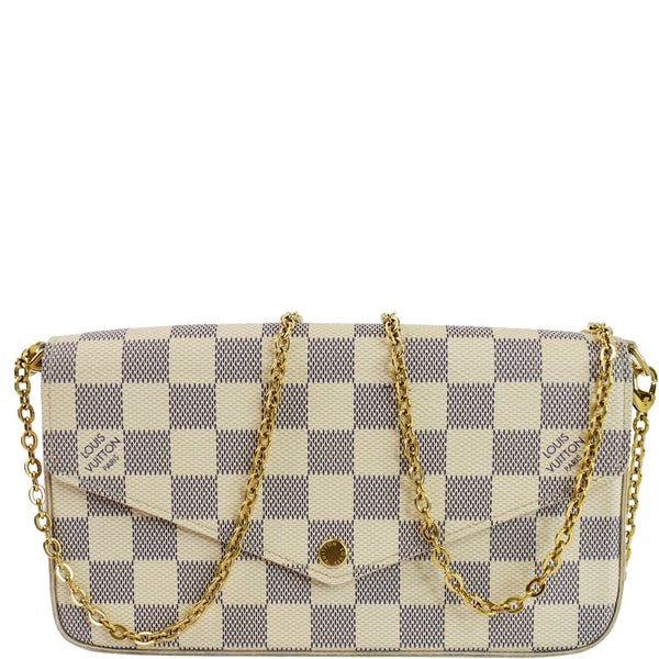 Louis Vuitton Pochette Felicie Damier Azur Bag White