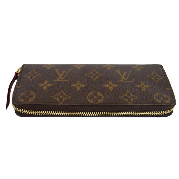 LOUIS VUITTON Clemence Monogram Canvas Zippy Wallet Brown