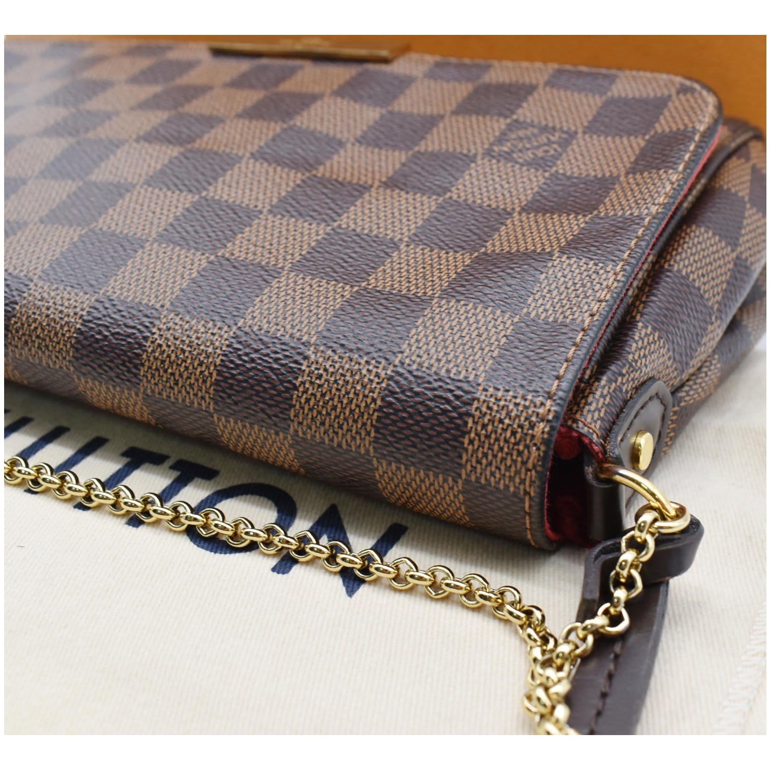 Louis Vuitton, Bags, Original Louis Vuitton Cross Bag Brown Checkered  Design With Red Interior