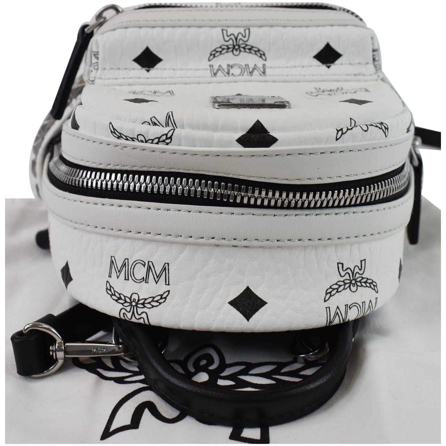 MCM Black Leather Studded Camera Shoulder Bag MCM