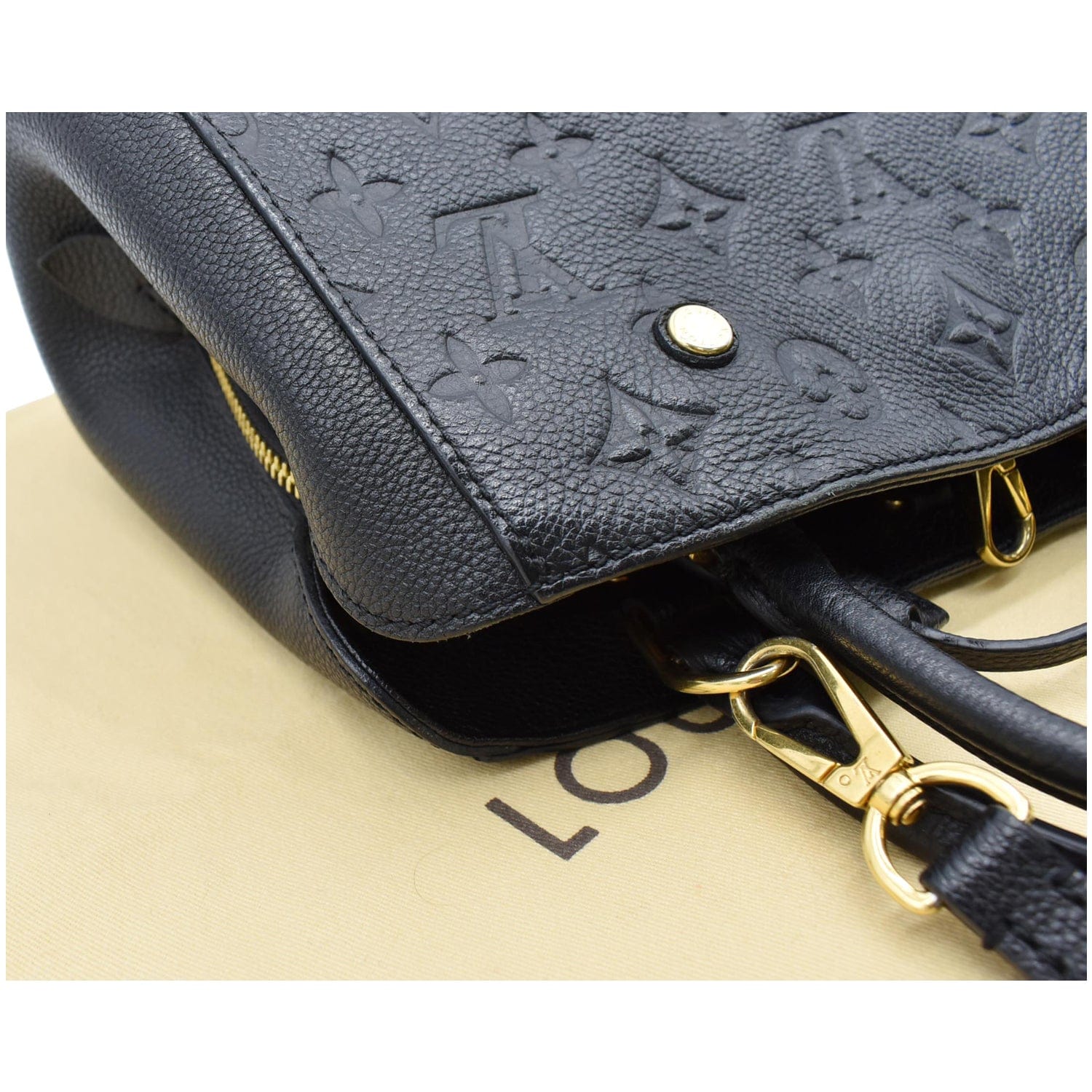 Louis Vuitton Black Monogram Empreinte Leather Montaigne BB Bag Louis  Vuitton