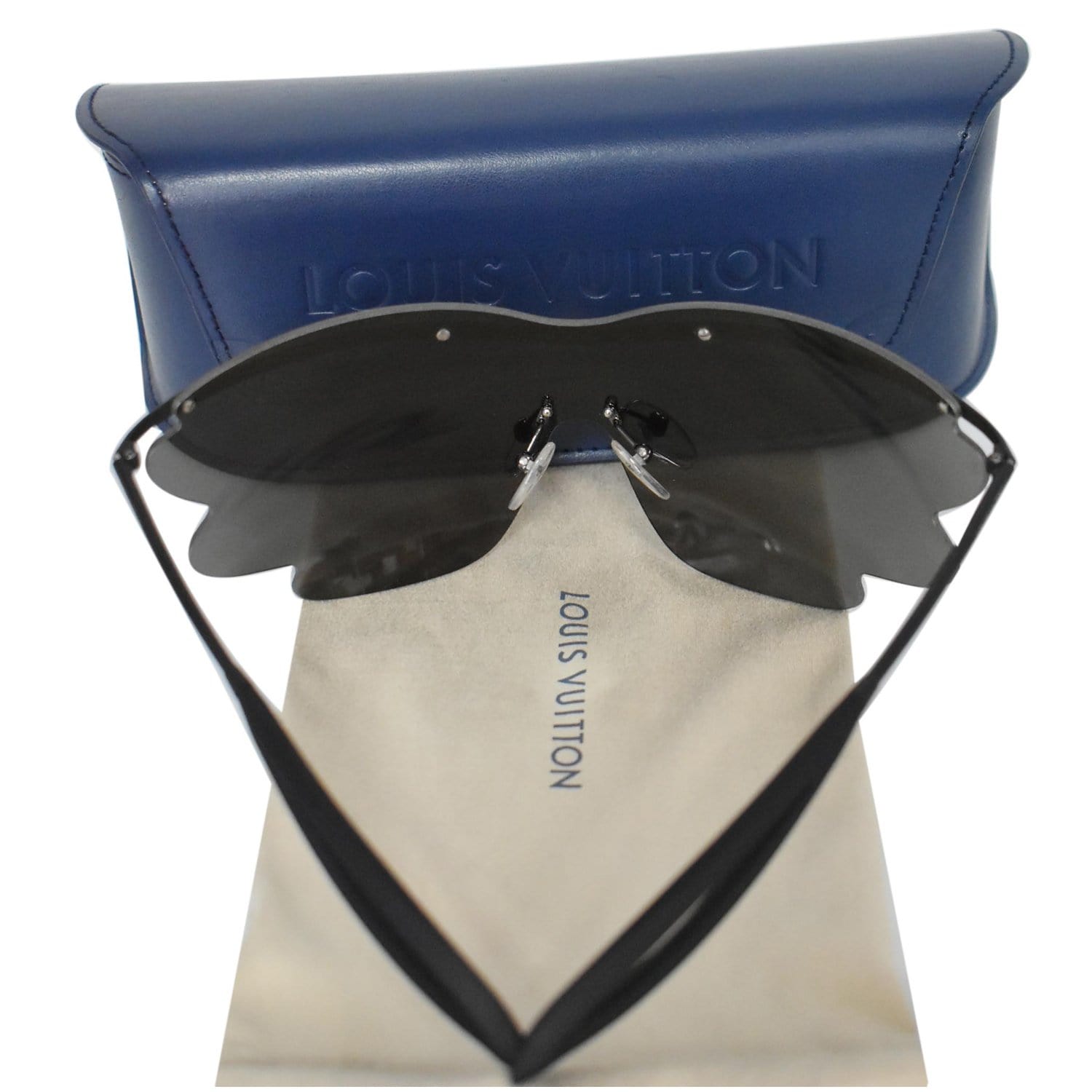 Louis Vuitton LV Monogram Mask Sunglasses Black Acetate. Size E